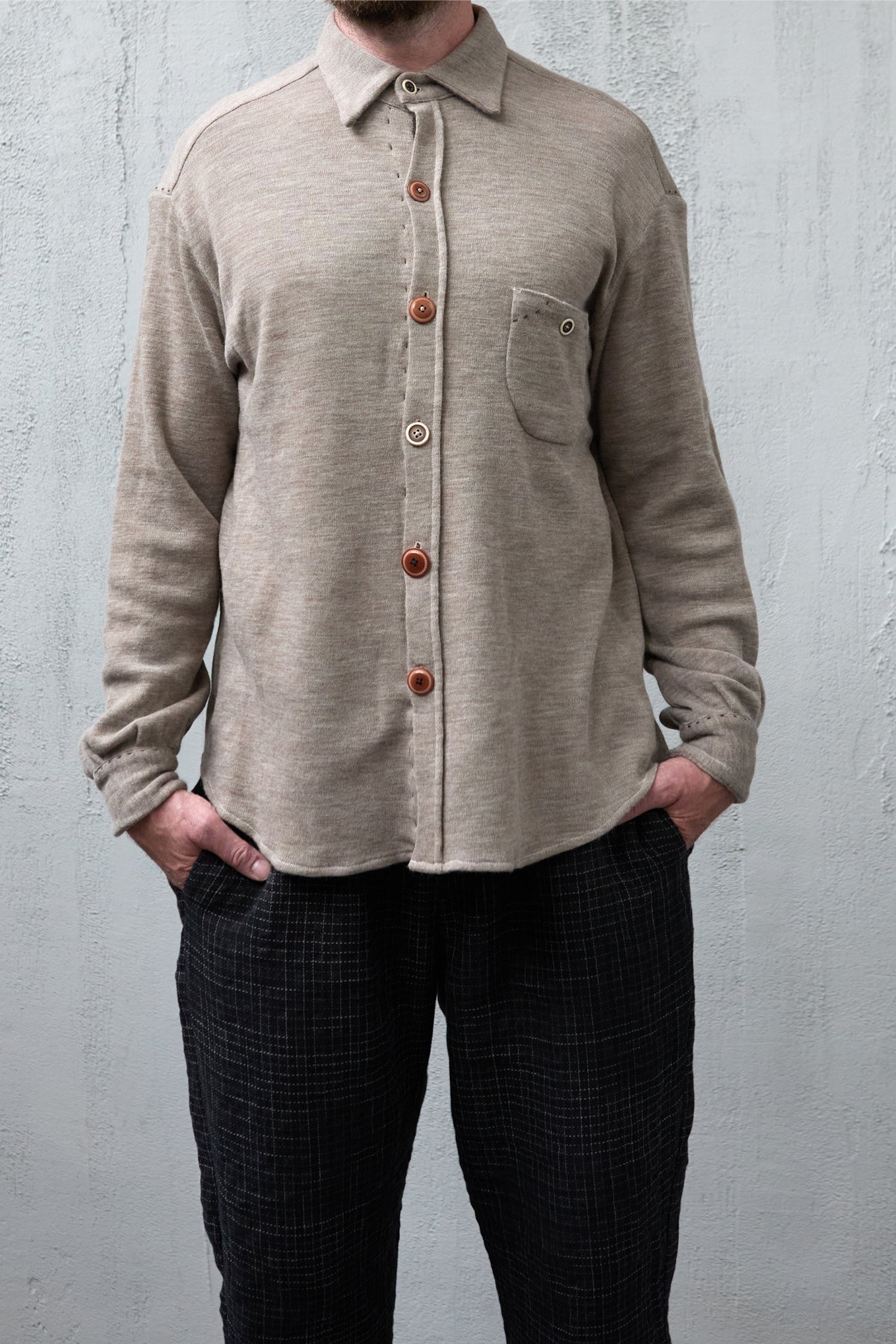 Geoffrey B. Small Men's Jersey Knit Shirt In Biella Wool