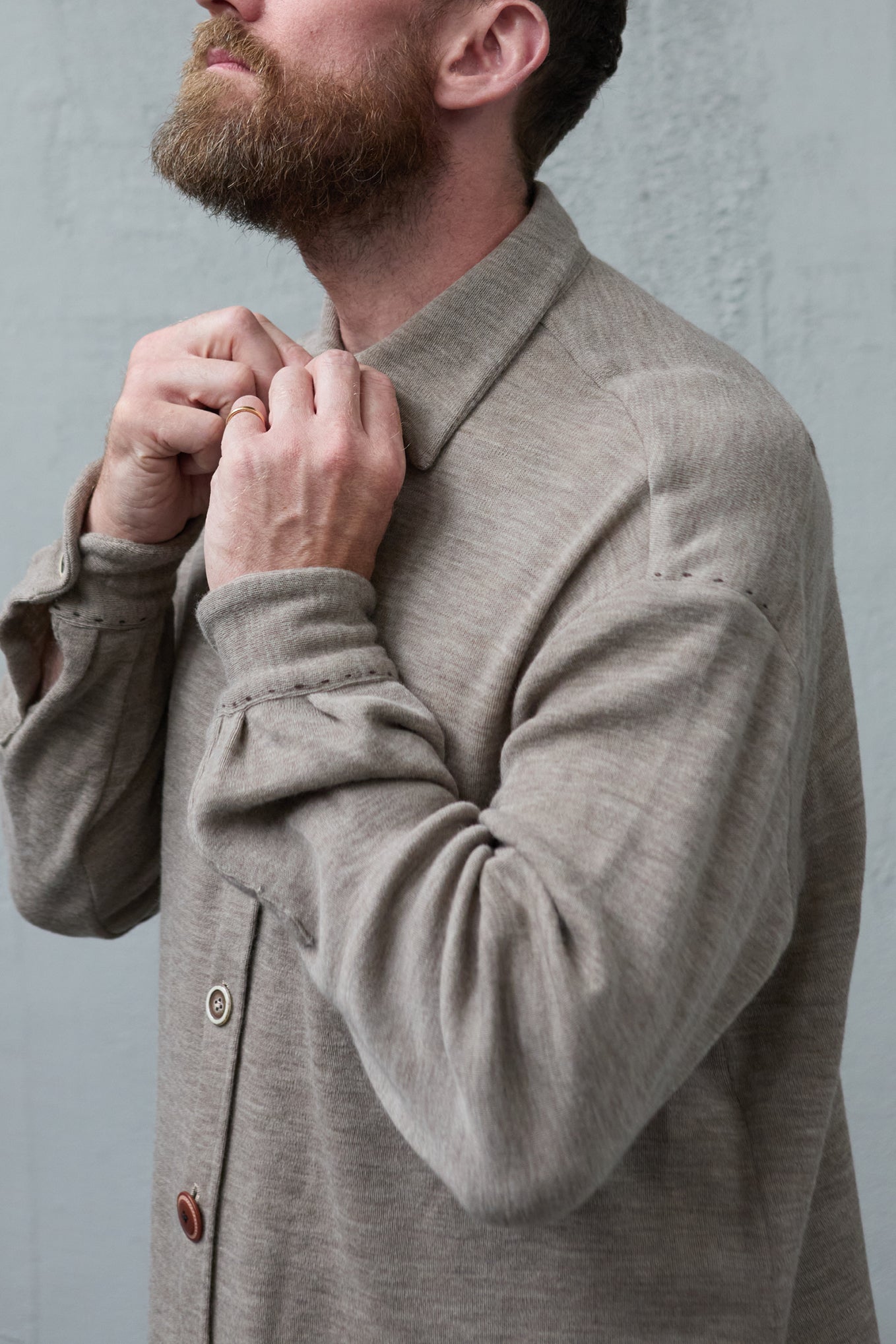 Geoffrey B. Small Men's Jersey Knit Shirt In Biella Wool