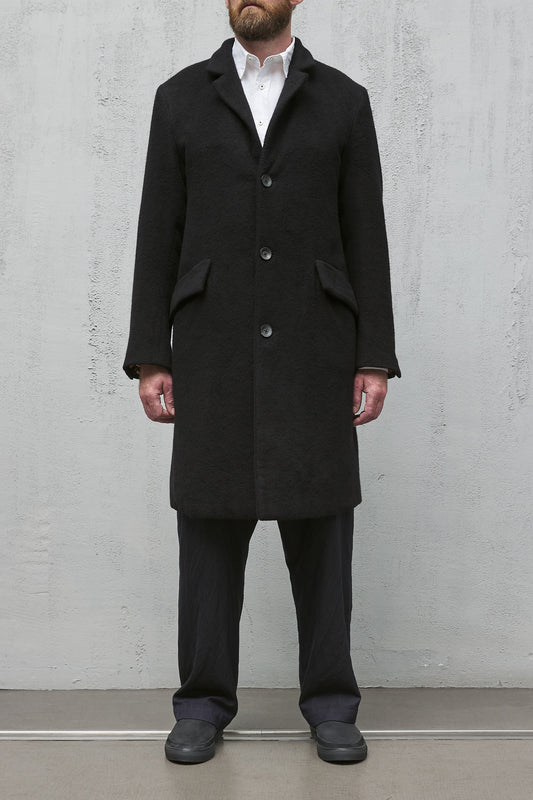 Geoffrey B. Small Men's 3 Button Long Coat in Piacenza 1733 Pure 3-Ply Alashan Cashmere