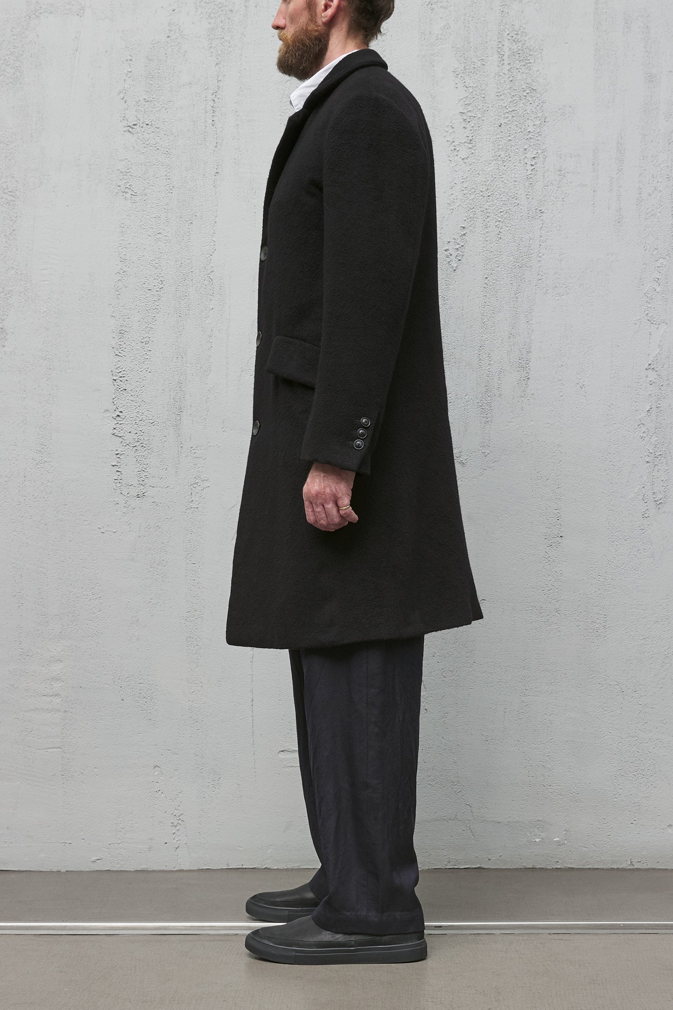 Geoffrey B. Small Men's 3 Button Long Coat in Piacenza 1733 Pure 3-Ply Alashan Cashmere