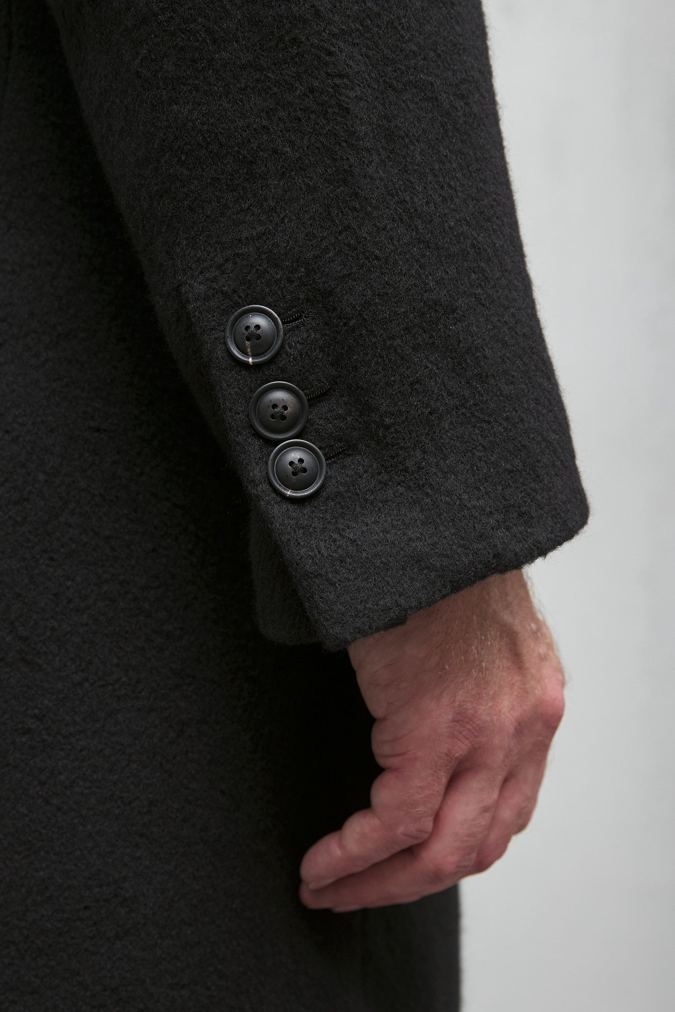 Geoffrey B. Small Men's 3 Button Long Coat in Piacenza 1733 Pure 3-Ply Alashan Cashmere