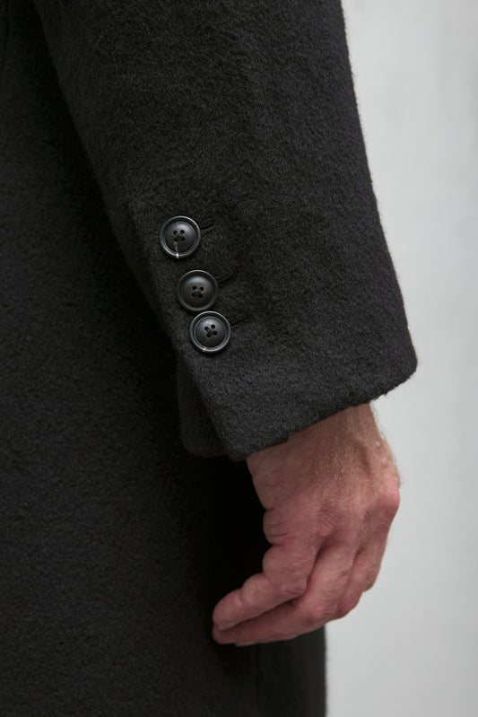 Geoffrey B. Small Men's 3 Button Long Coat in Piacenza 1733 Pure 3-Ply Alashan Cashmere