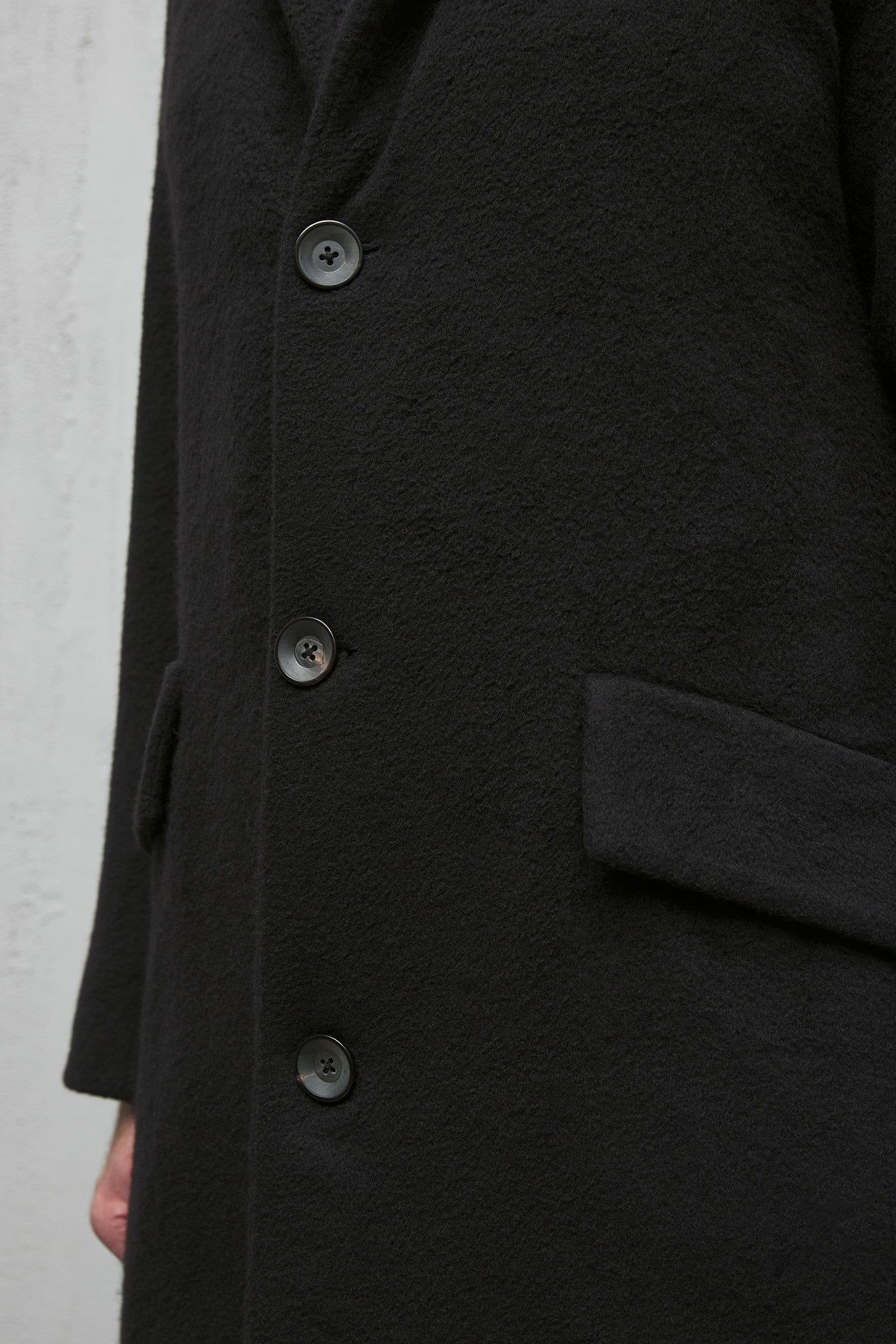 Geoffrey B. Small Men's 3 Button Long Coat in Piacenza 1733 Pure 3-Ply Alashan Cashmere