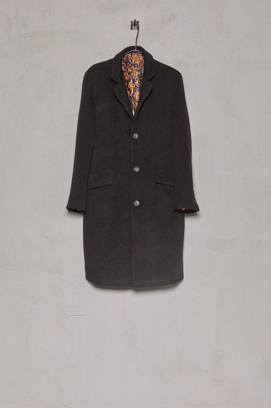 Geoffrey B. Small Men's 3 Button Long Coat in Piacenza 1733 Pure 3-Ply Alashan Cashmere