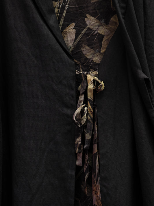 Geoffrey B. Small Women's Kimono Style Wrap Jacket in Biella Houndstooth Wool