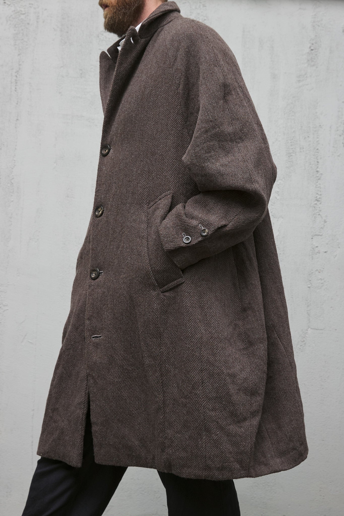 Geoffrey B. Small Men's Oversize Overcoat in La Columbina 'Alpago' wool