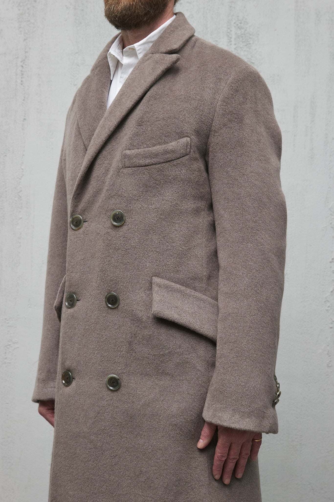 Geoffrey B. Small Men's Overcoat in Piacenza Alashan 3 ply Cashmere