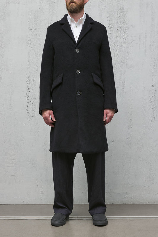 Geoffrey B. Small Men's Long Coat in Piacenza  3-Ply Alashan Cashmere superlux