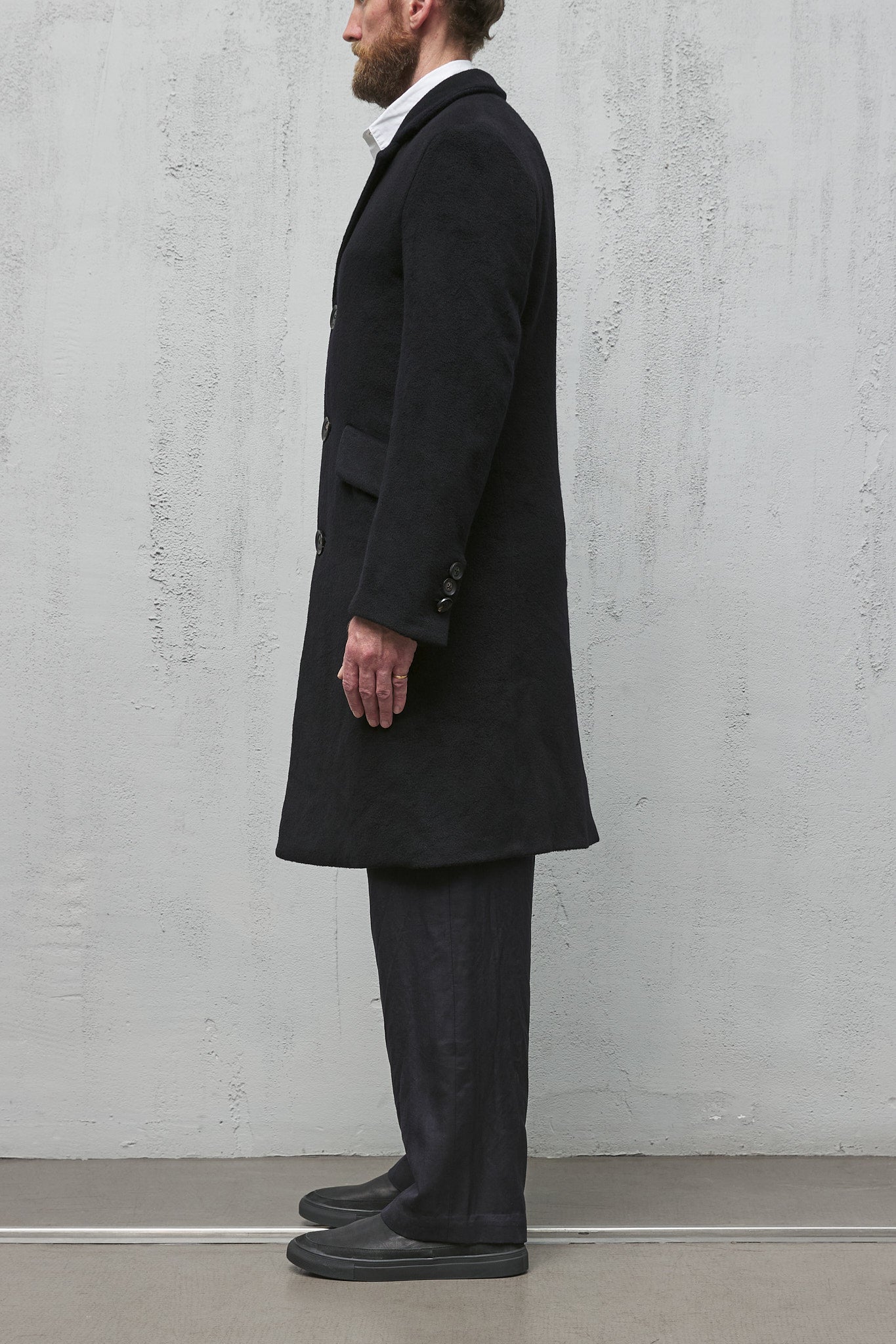 Geoffrey B. Small Men's Long Coat in Piacenza  3-Ply Alashan Cashmere superlux