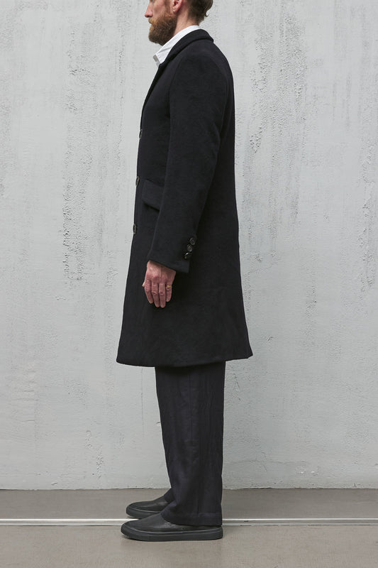 Geoffrey B. Small Men's Long Coat in Piacenza  3-Ply Alashan Cashmere superlux