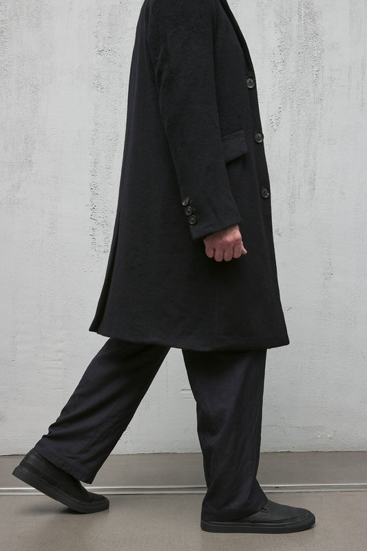 Geoffrey B. Small Men's Long Coat in Piacenza  3-Ply Alashan Cashmere superlux