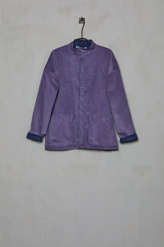 Anecho Mens Stand Collar Patch Jacket in Cashmere Corduroy