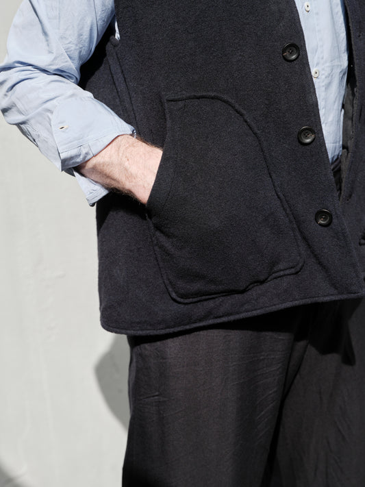 Geoffrey B. Small Men's Reversible Waistcoat in Bella Super 120 'Tasmanian' wool & Biella Cashmere