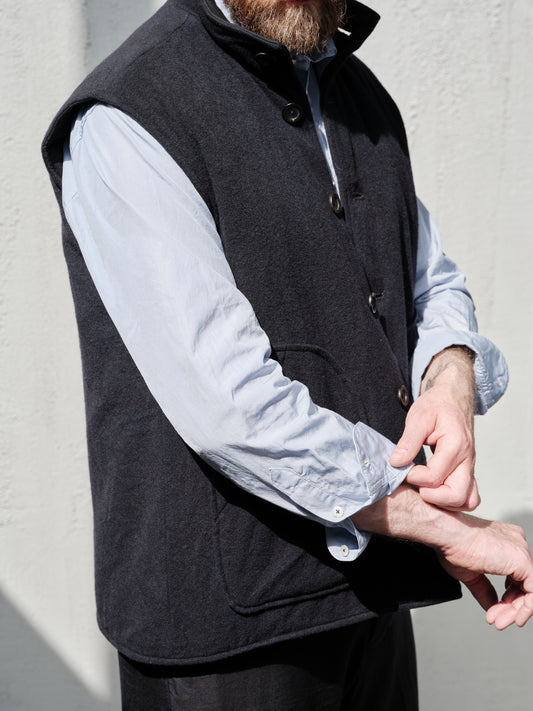 Geoffrey B. Small Men's Reversible Waistcoat in Bella Super 120 'Tasmanian' wool & Biella Cashmere