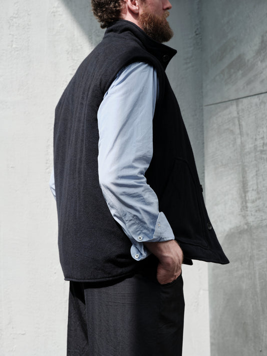 Geoffrey B. Small Men's Reversible Waistcoat in Bella Super 120 'Tasmanian' wool & Biella Cashmere
