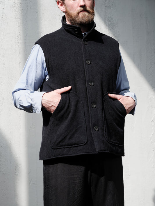 Geoffrey B. Small Men's Reversible Waistcoat in Bella Super 120 'Tasmanian' wool & Biella Cashmere