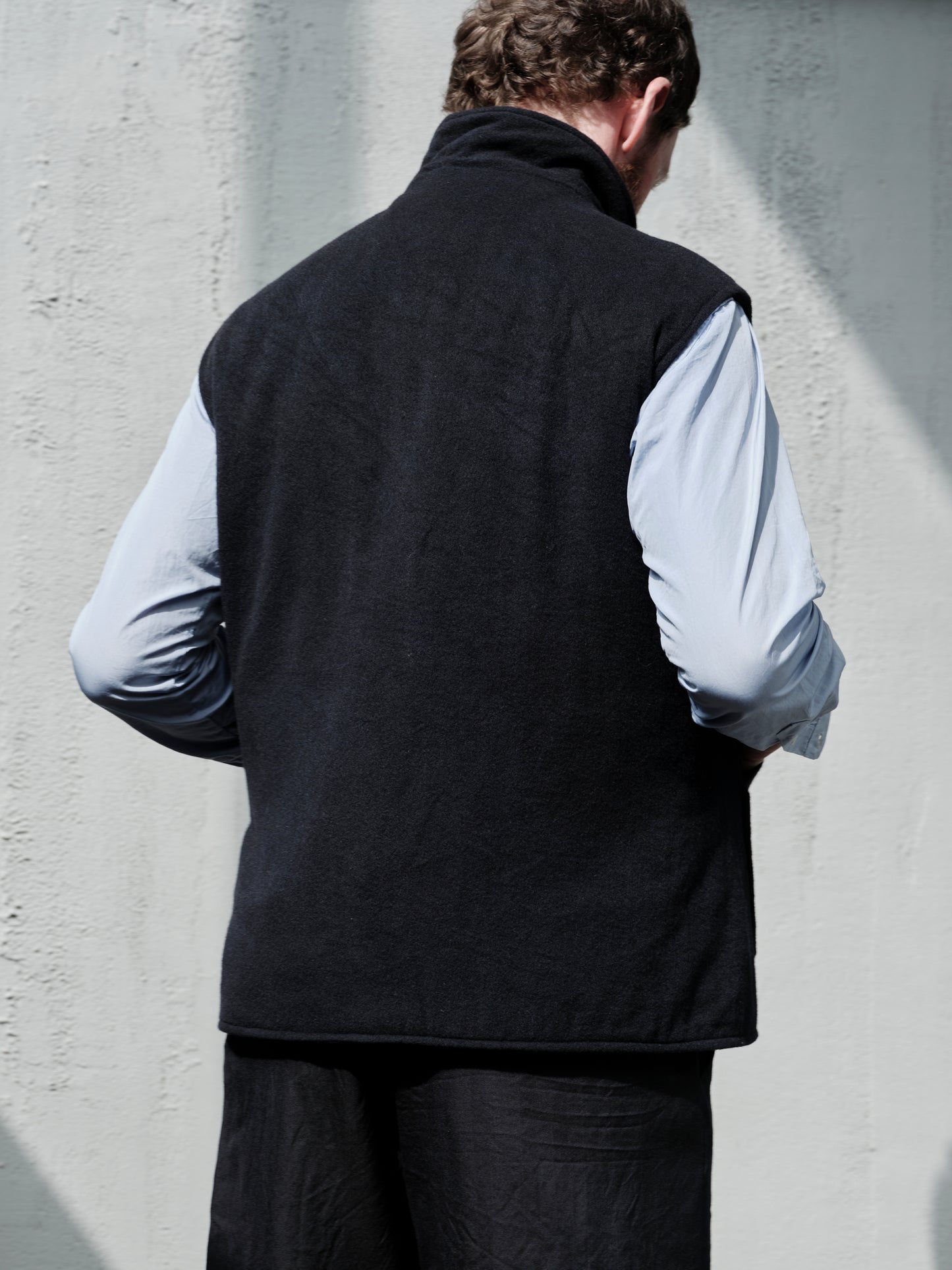 Geoffrey B. Small Men's Reversible Waistcoat in Bella Super 120 'Tasmanian' wool & Biella Cashmere