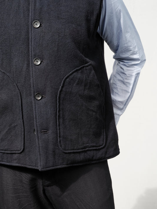 Geoffrey B. Small Men's Reversible Waistcoat in Bella Super 120 'Tasmanian' wool & Biella Cashmere