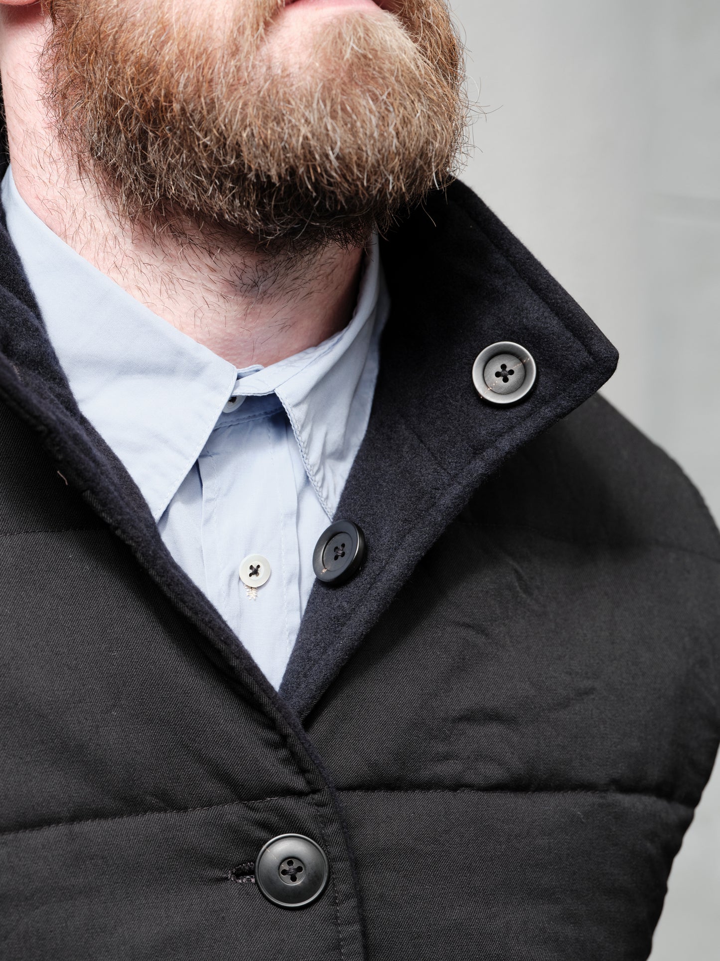 Geoffrey B. Small Men's Reversible Waistcoat in Bella Super 120 'Tasmanian' wool & Biella Cashmere