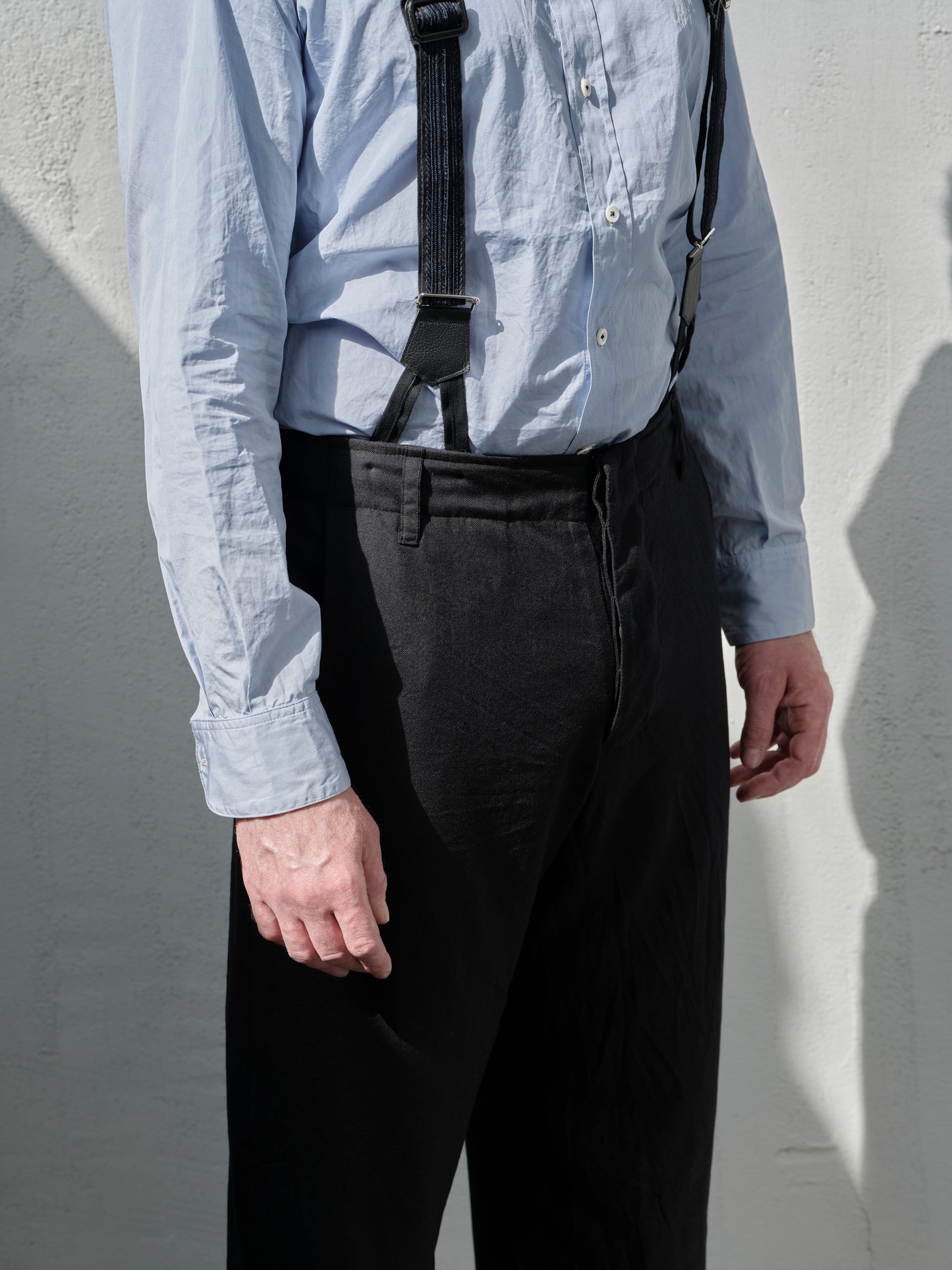 Geoffrey B. Small Men's 1940s Suspender Trouser Pure Alashan Worsted Cashmere