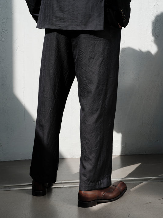 Geoffrey B. Small Men's 1940s Suspender Trouser Pure Alashan Worsted Cashmere