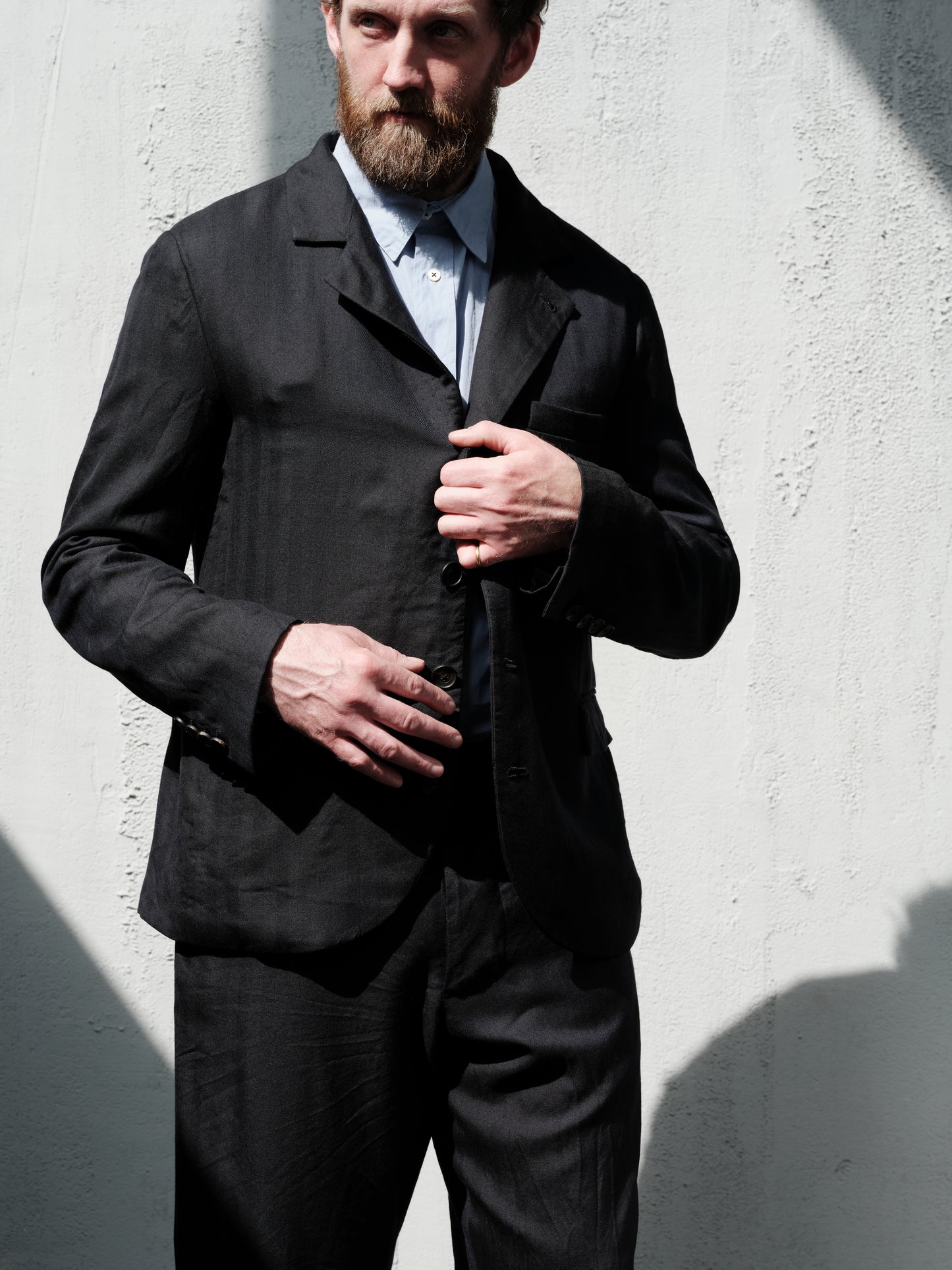 Geoffrey B. Small Men's 1940s Suspender Trouser Pure Alashan Worsted Cashmere