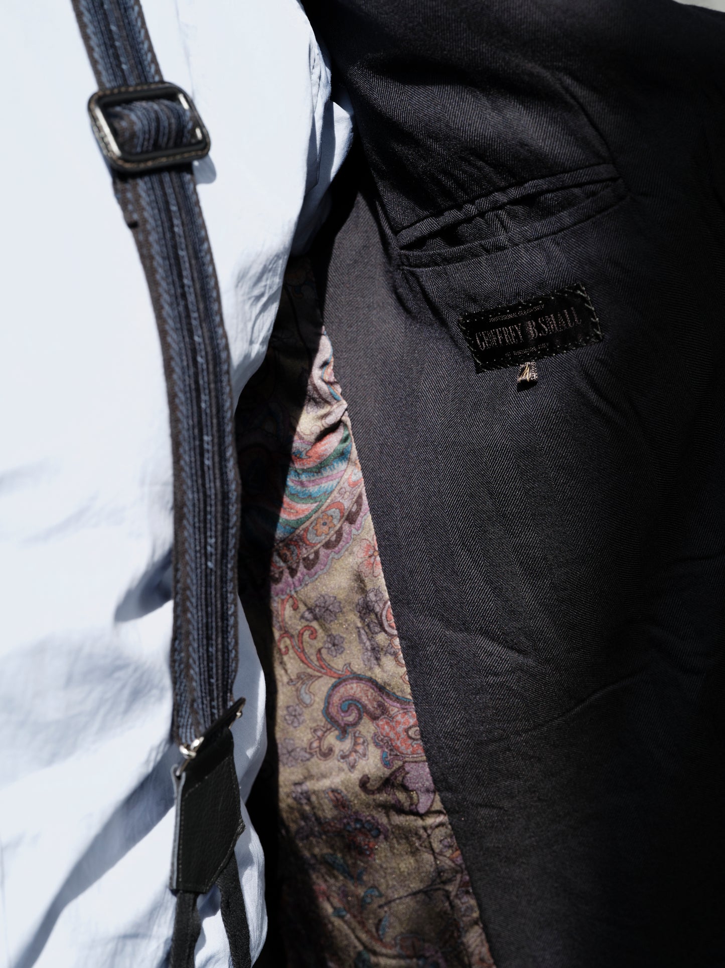 Geoffrey B. Small Men's 1940s Suspender Trouser Pure Alashan Worsted Cashmere