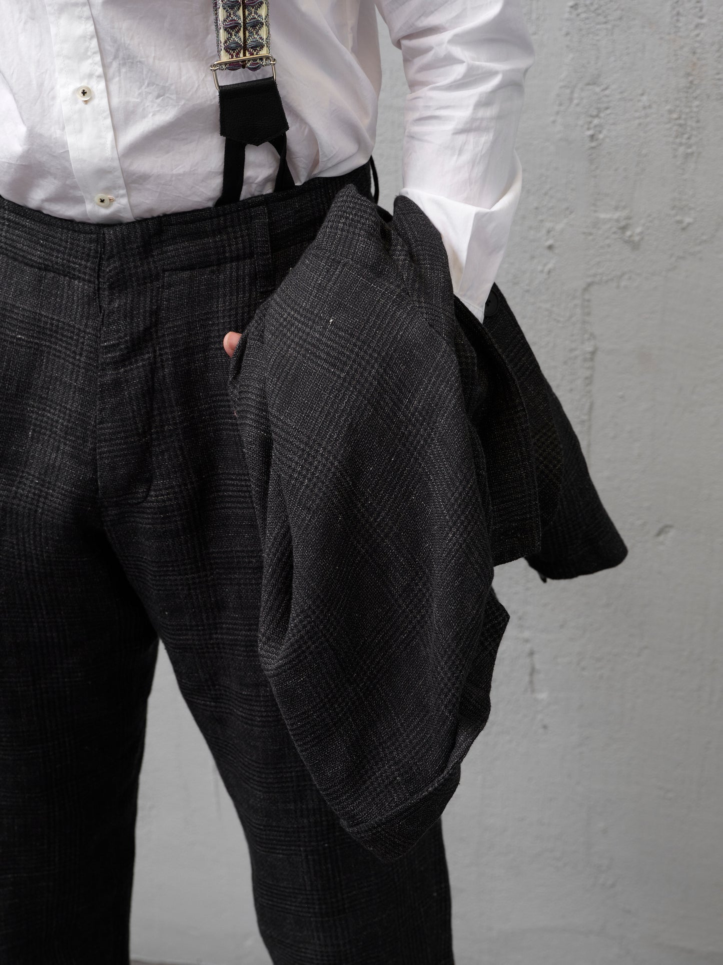 Geoffrey B. Small Men's Classic Jacket in 'Armageddon' Wool & Linen Plaid