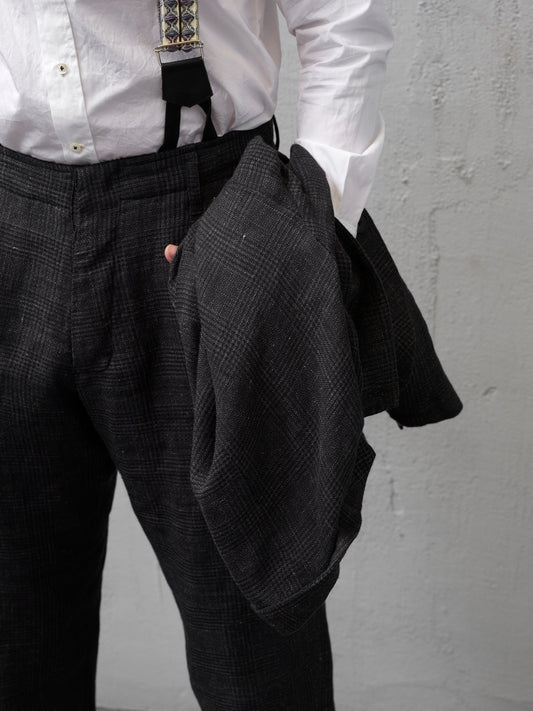 Geoffrey B. Small Men's Classic Jacket in 'Armageddon' Wool & Linen Plaid