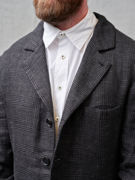 Geoffrey B. Small Men's Classic Jacket in 'Armageddon' Wool & Linen Plaid
