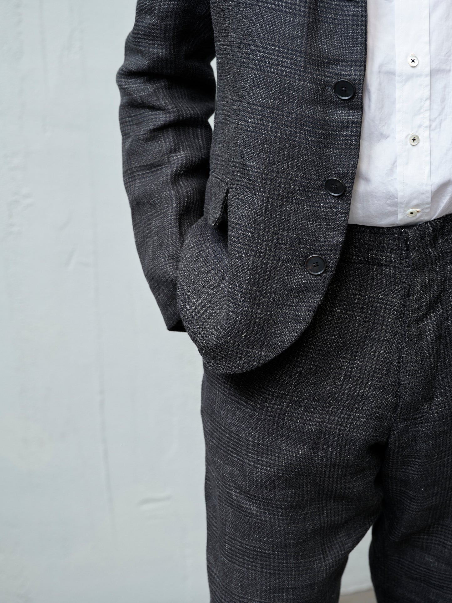 Geoffrey B. Small Men's Classic Jacket in 'Armageddon' Wool & Linen Plaid