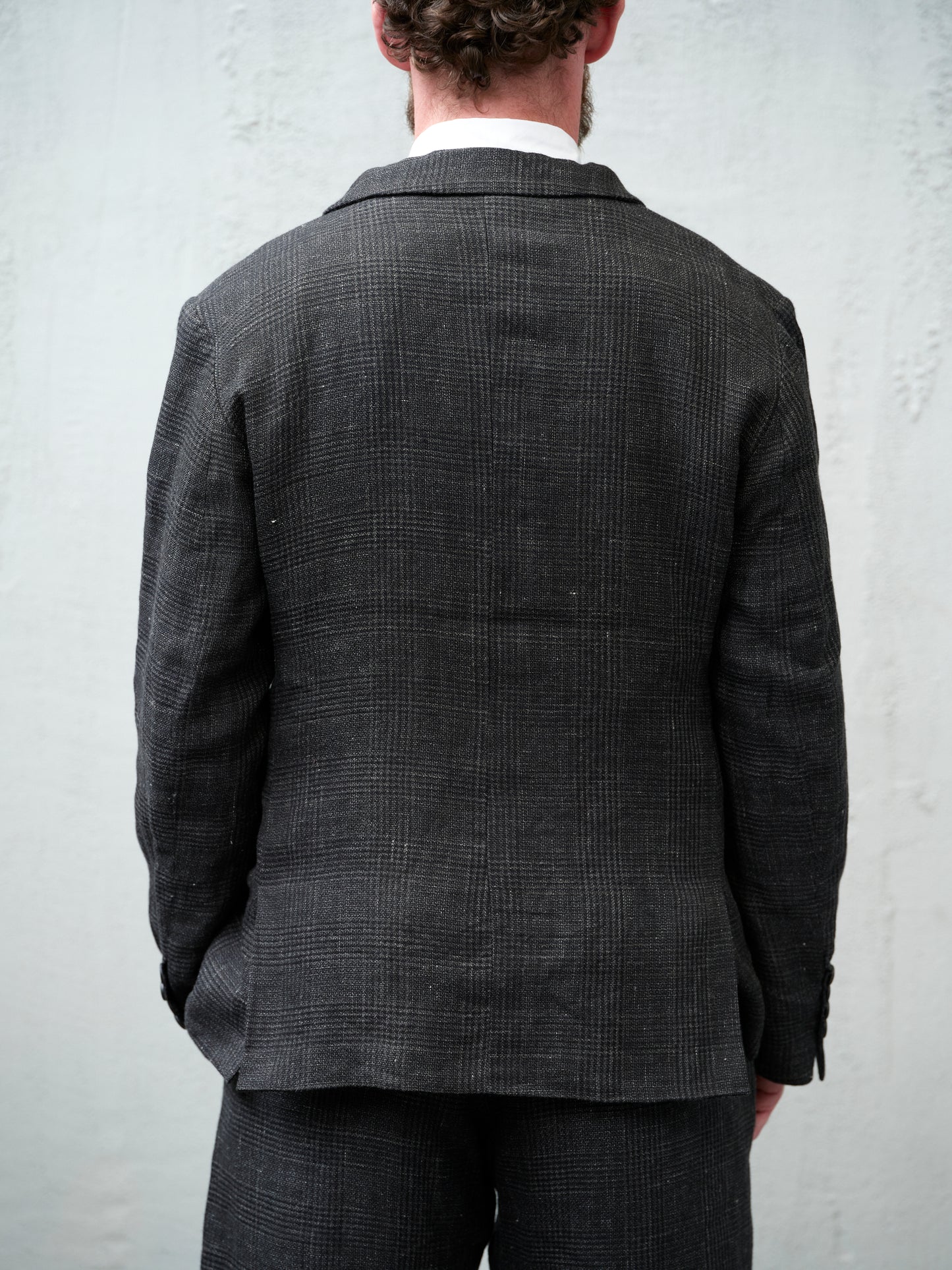 Geoffrey B. Small Men's Classic Jacket in 'Armageddon' Wool & Linen Plaid