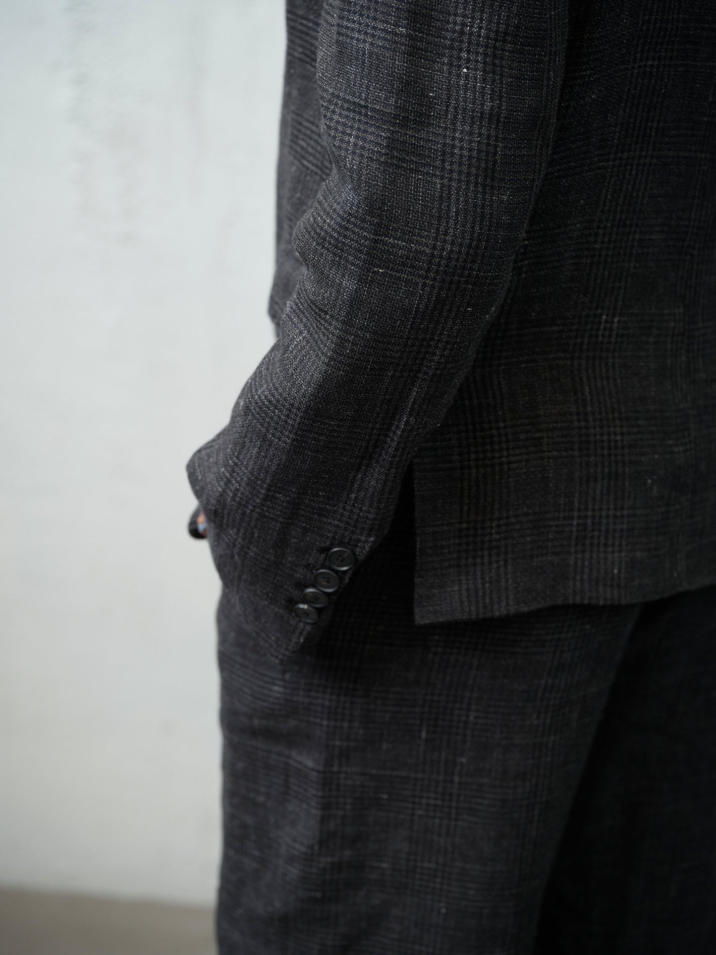 Geoffrey B. Small Men's Classic Jacket in 'Armageddon' Wool & Linen Plaid