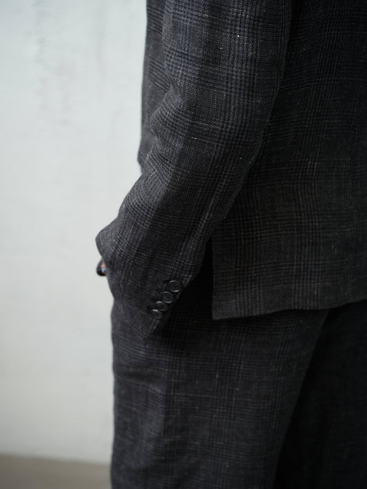 Geoffrey B. Small Men's Classic Jacket in 'Armageddon' Wool & Linen Plaid