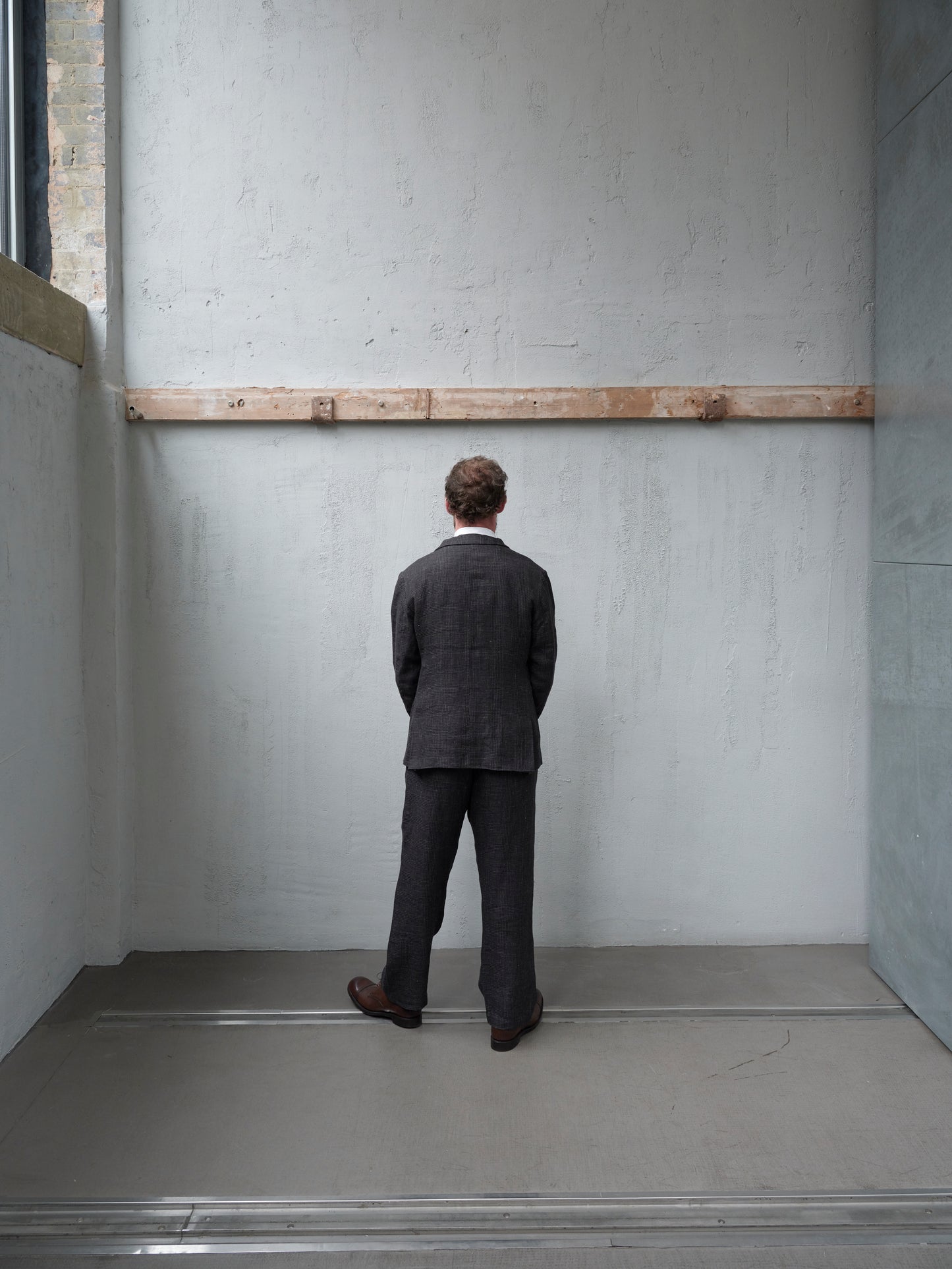 Geoffrey B. Small Men's Classic Jacket in 'Armageddon' Wool & Linen Plaid