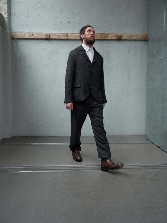 Geoffrey B. Small Men's Classic Jacket in 'Armageddon' Wool & Linen Plaid