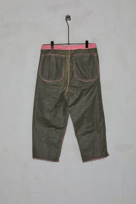 Anecho Womens Drawstring Double Layer Snap Front Trouser