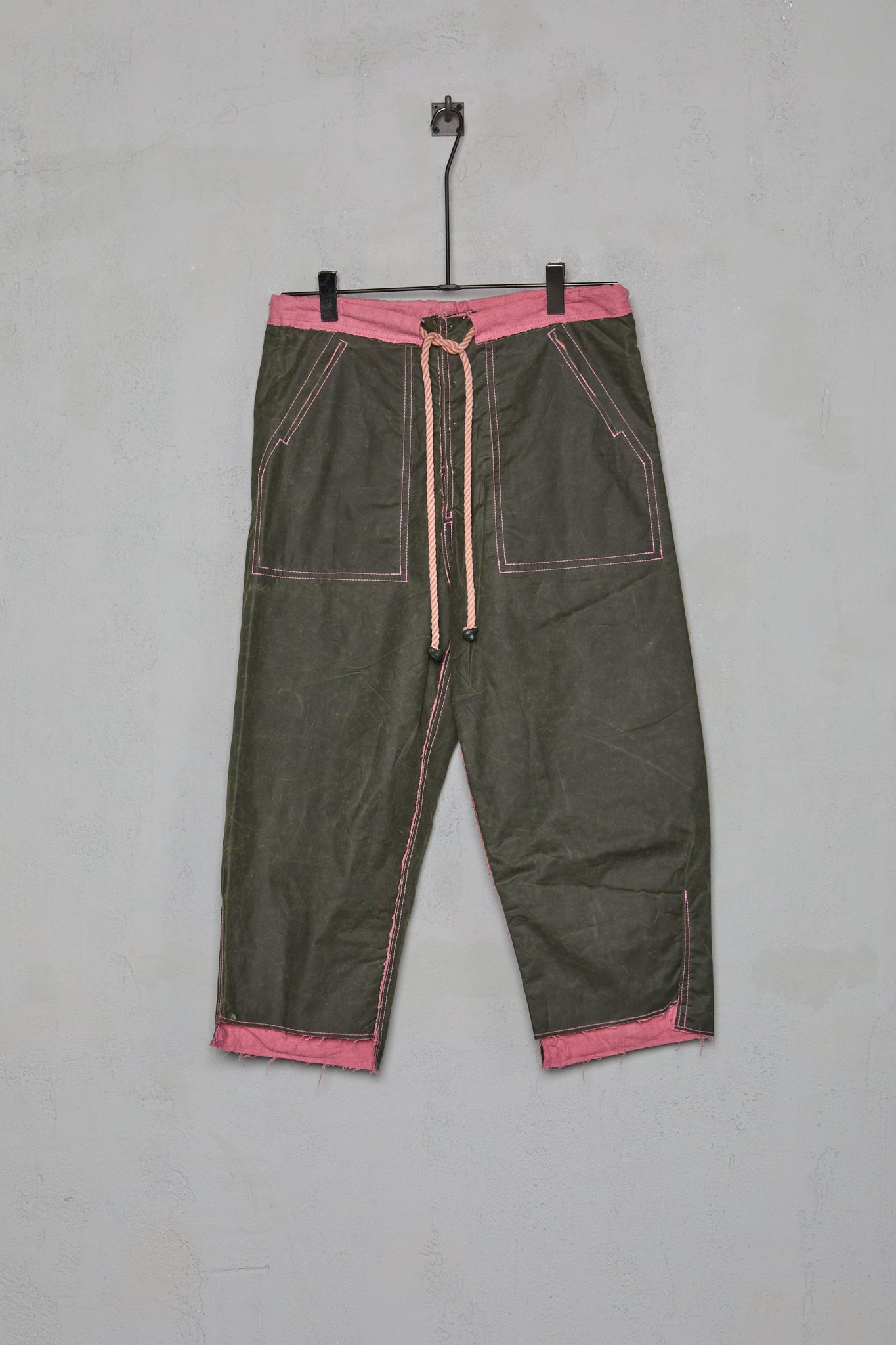 Anecho Womens Drawstring Double Layer Snap Front Trouser