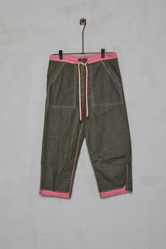 Anecho Womens Drawstring Double Layer Snap Front Trouser