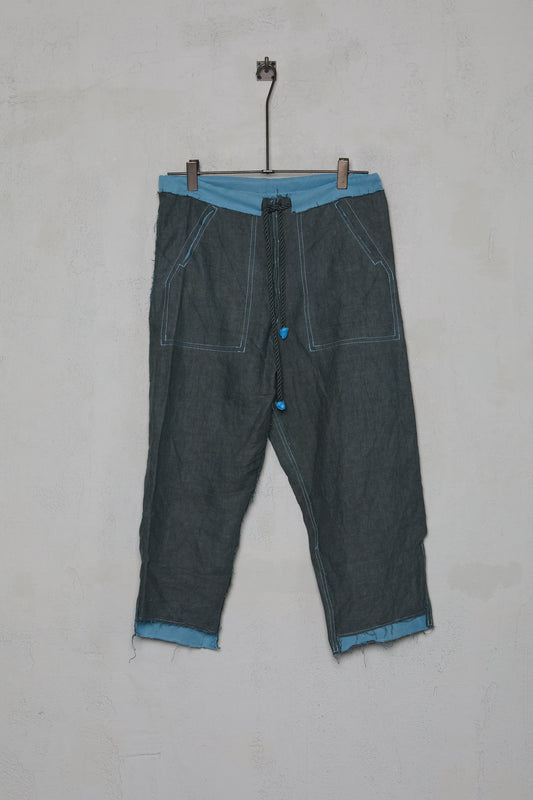 Anecho Womens Drawstring Double Layer Snap Front Trouser