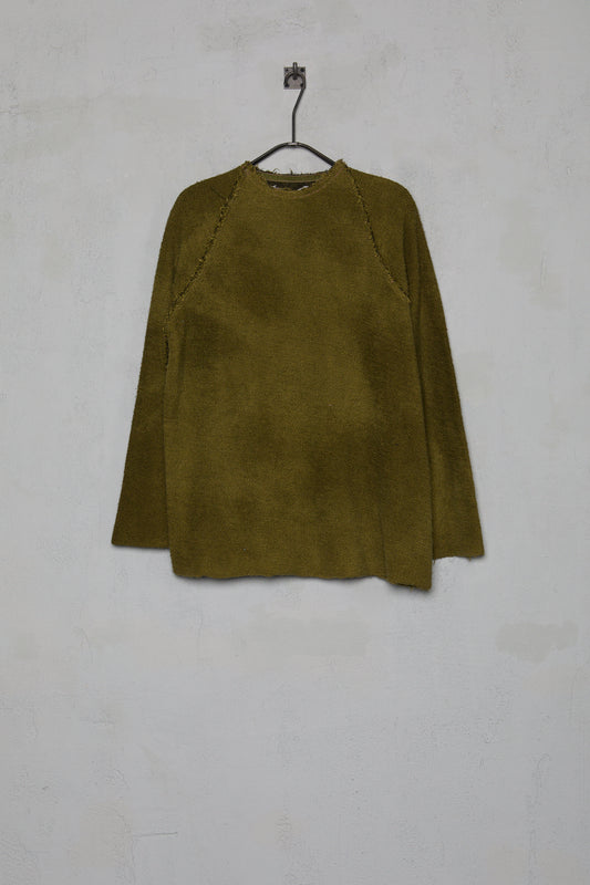 Anecho Womens Raglan Pullover Reversed Terry in Terry Cotton