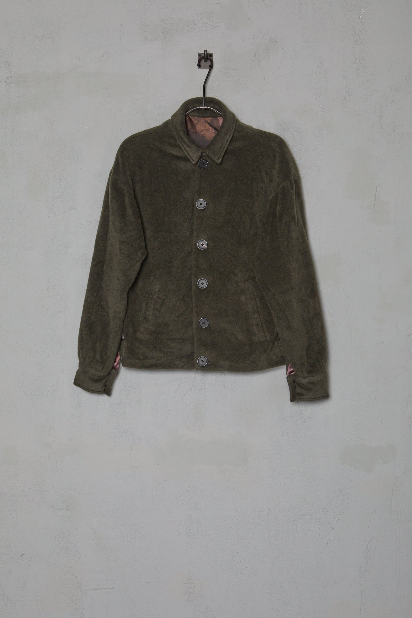 Geoffrey B. Small Men's Baracuta Jacket in Green Alashan 3 Ply Cashmere
