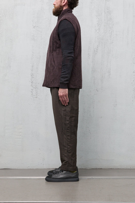 Geoffrey B. Small Men's Reversible Quilted Waistcoat in Alashan 3 Ply Cashmere