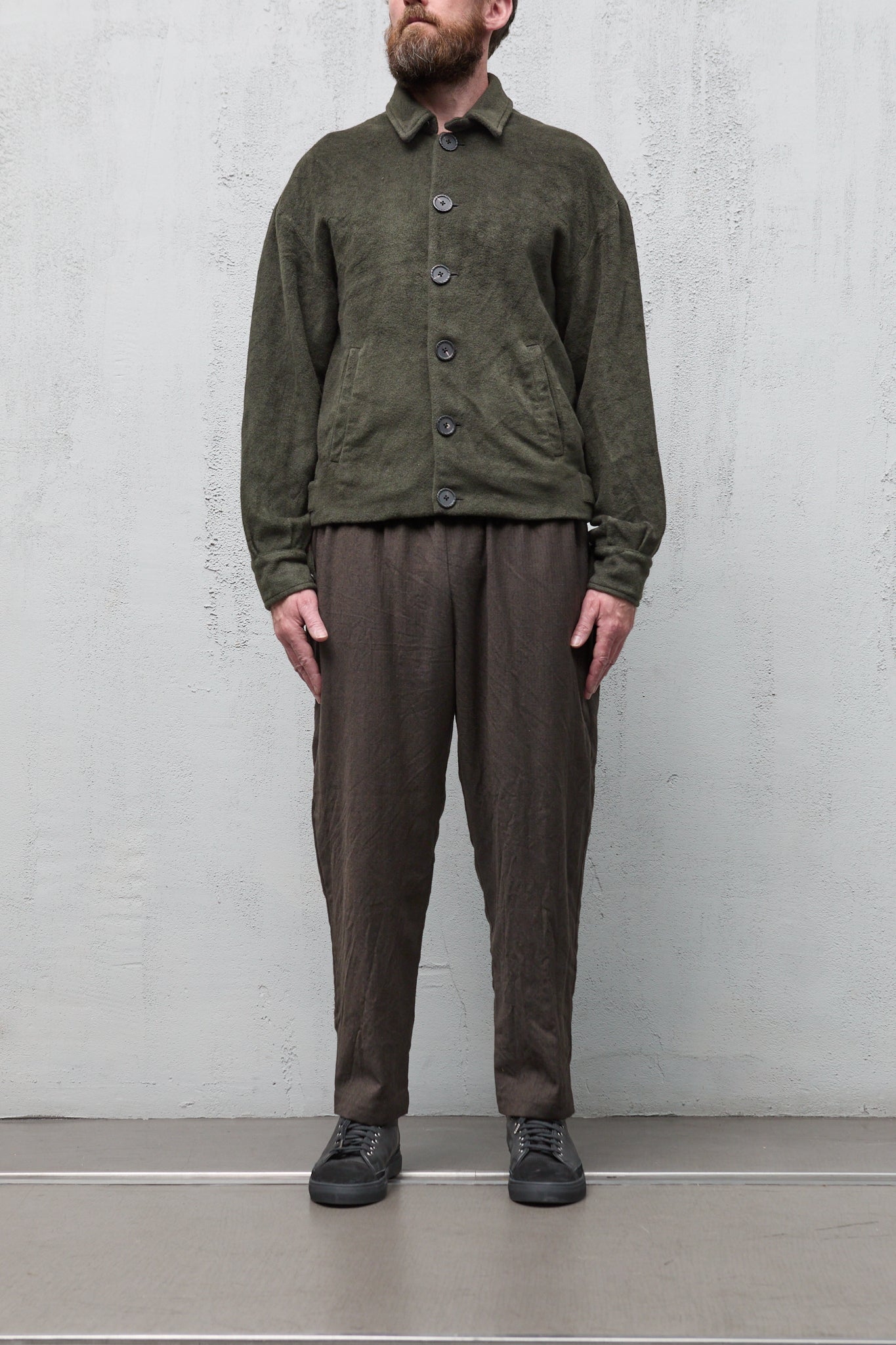 Geoffrey B. Small Men's Baracuta Jacket in Green Alashan 3 Ply Cashmere