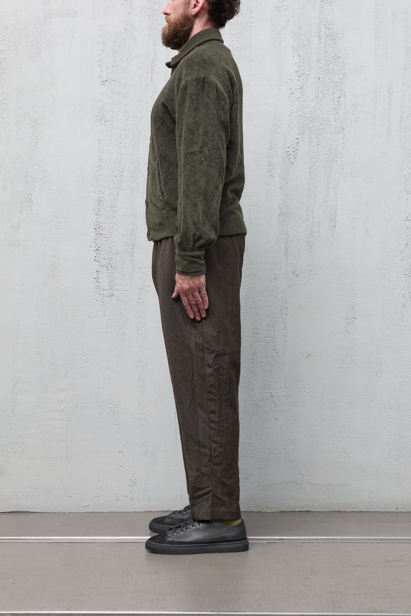 Geoffrey B. Small Men's Baracuta Jacket in Green Alashan 3 Ply Cashmere