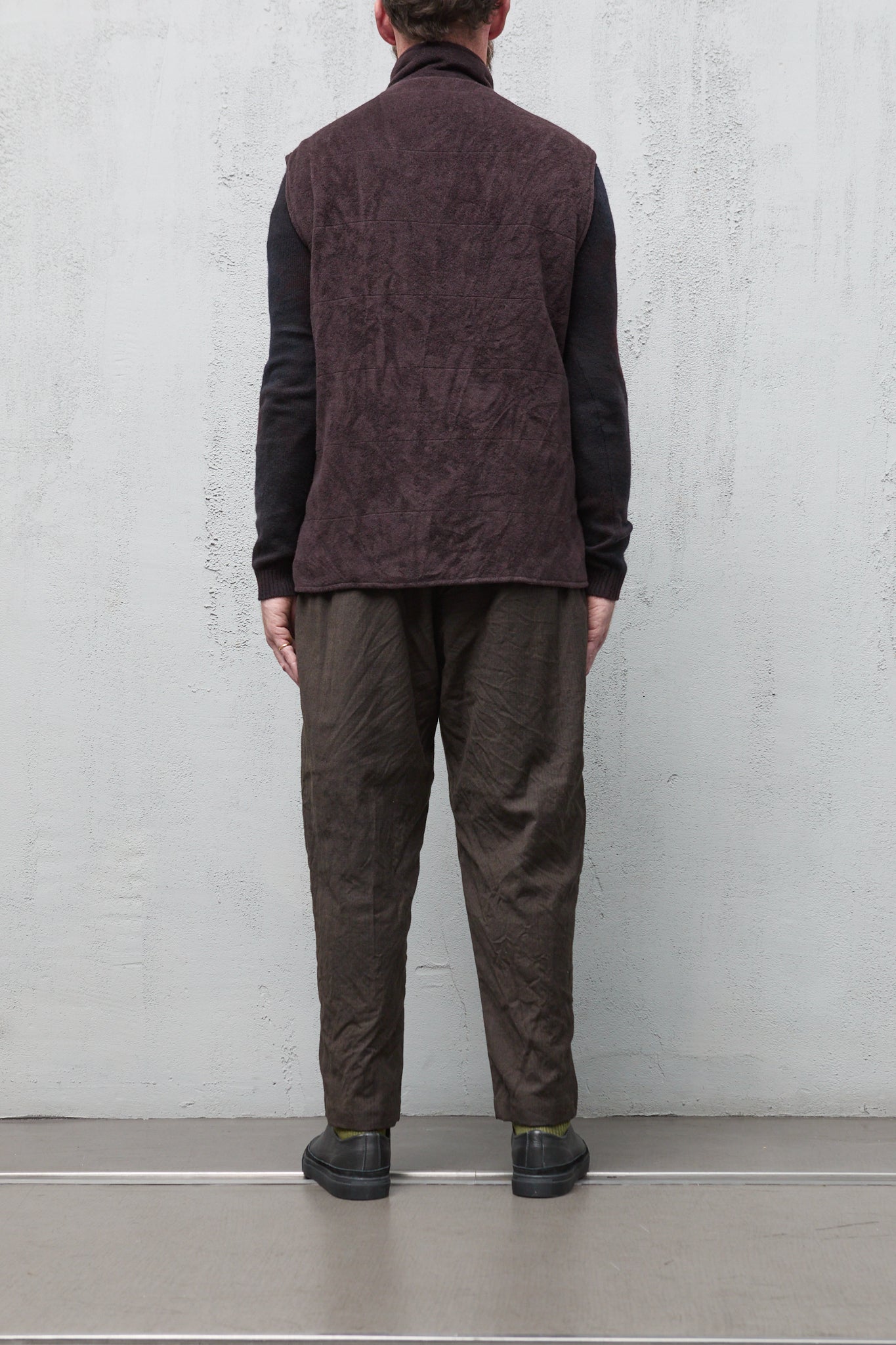 Geoffrey B. Small Men's Reversible Quilted Waistcoat in Alashan 3 Ply Cashmere