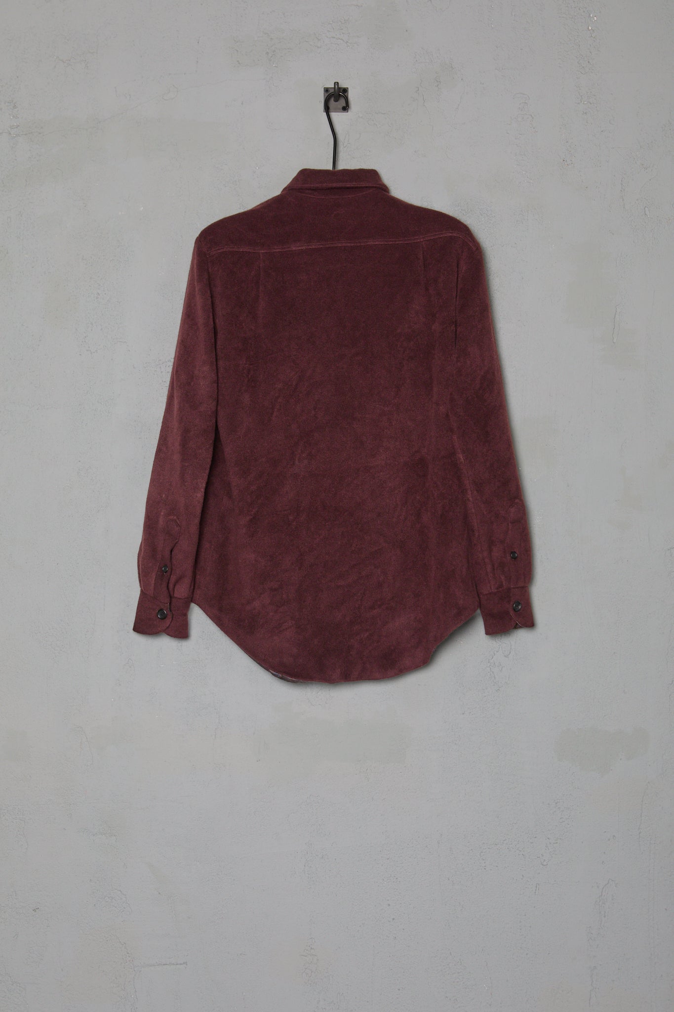 Geoffrey B. Small Men's Lined Overshirt With Chest Pockets in Bordeaux Alashan 3 Ply Cashmere