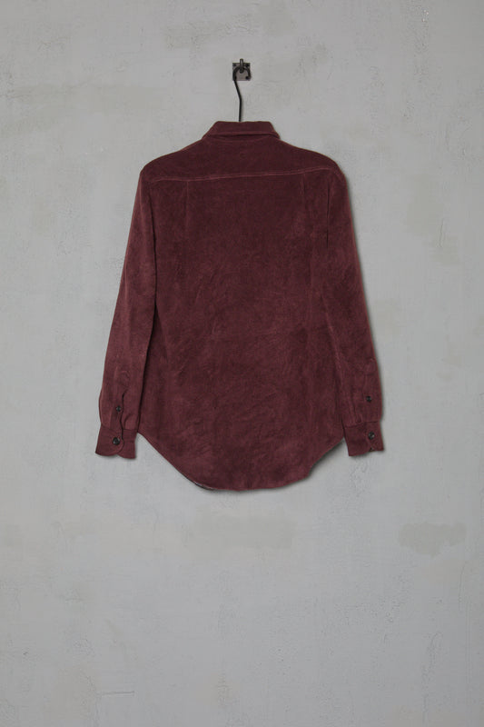 Geoffrey B. Small Men's Lined Overshirt With Chest Pockets in Bordeaux Alashan 3 Ply Cashmere