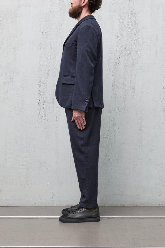 Geoffrey B. Small Men's Suit in Hand-Dyed Navy Marzotto Vintage 6431 Wool