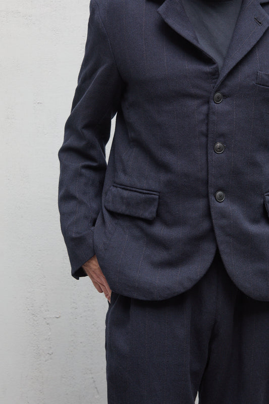 Geoffrey B. Small Men's Suit in Hand-Dyed Navy Marzotto Vintage 6431 Wool